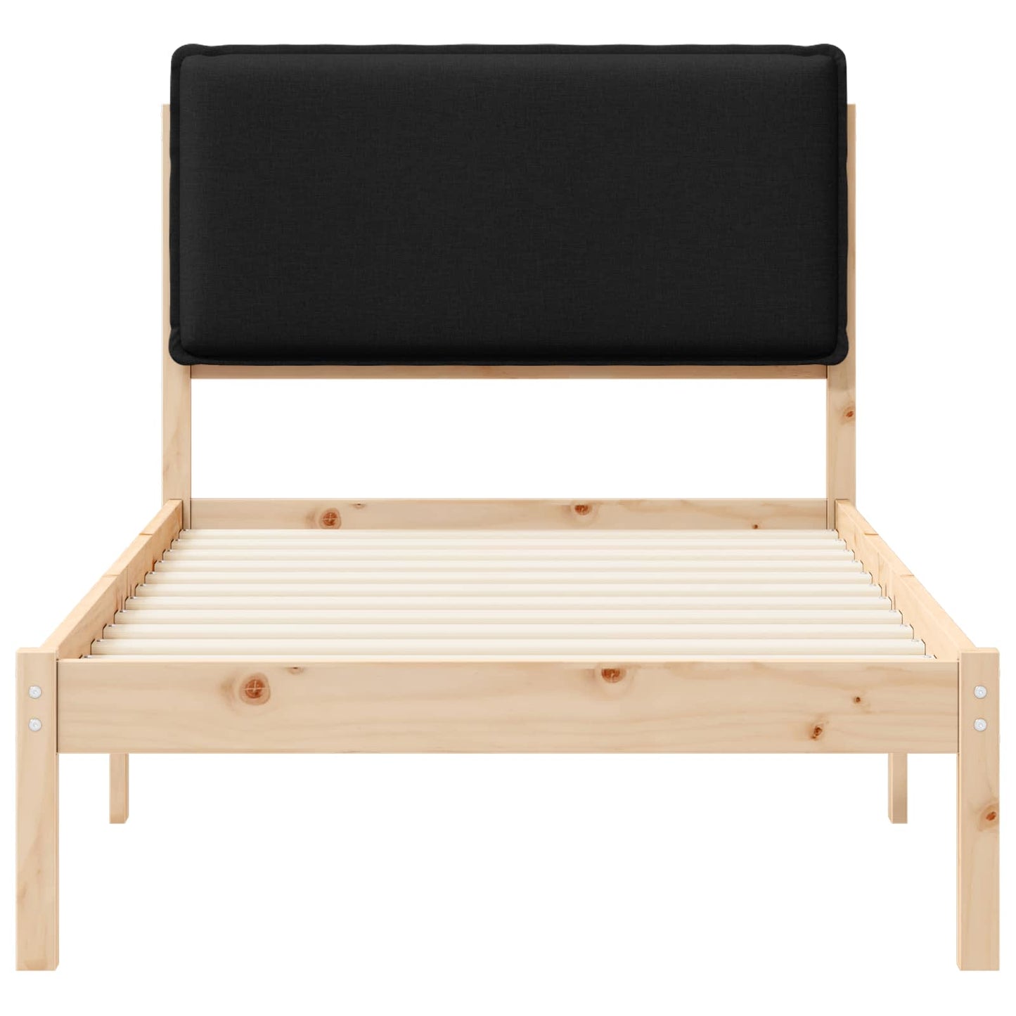 Bettgestell mit gepolstertem Kopfteil Schwarz 90 x 200 cm