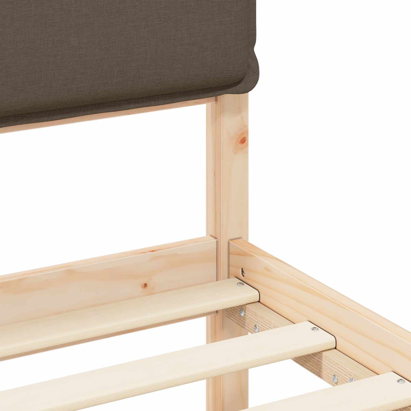 Bettgestell mit gepolstertem Kopfteil Taupe 90 x 200 cm