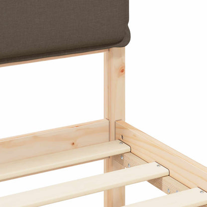 Bettgestell mit gepolstertem Kopfteil Taupe 90 x 200 cm