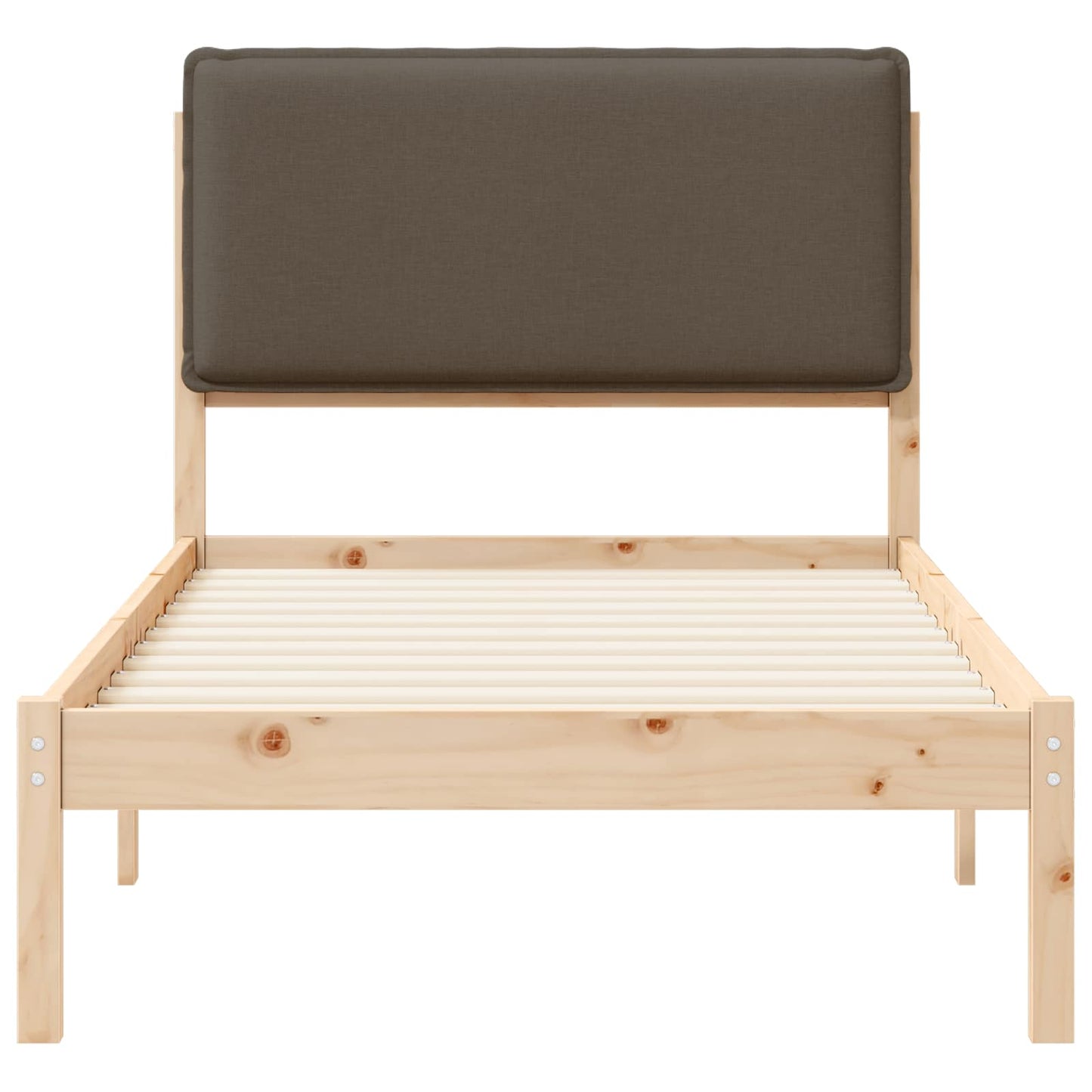 Bettgestell mit gepolstertem Kopfteil Taupe 90 x 200 cm