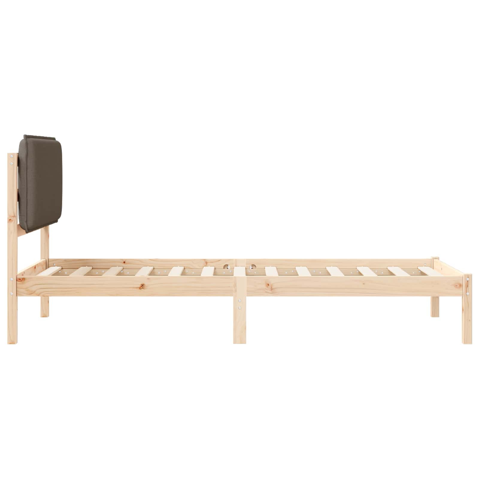 Bettgestell mit gepolstertem Kopfteil Taupe 90 x 200 cm