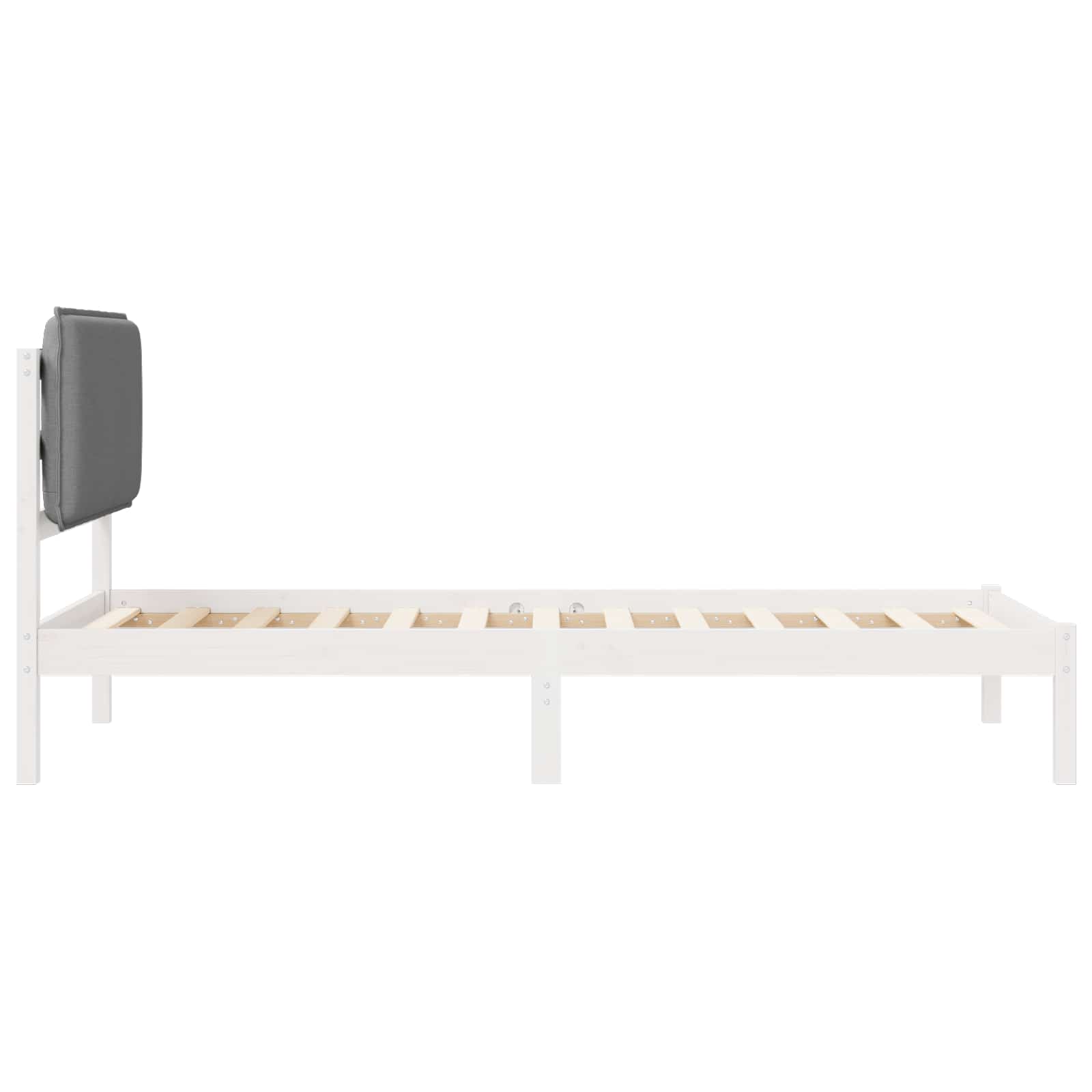 Bettgestell mit gepolstertem Kopfteil Hellgrau 90 x 200 cm