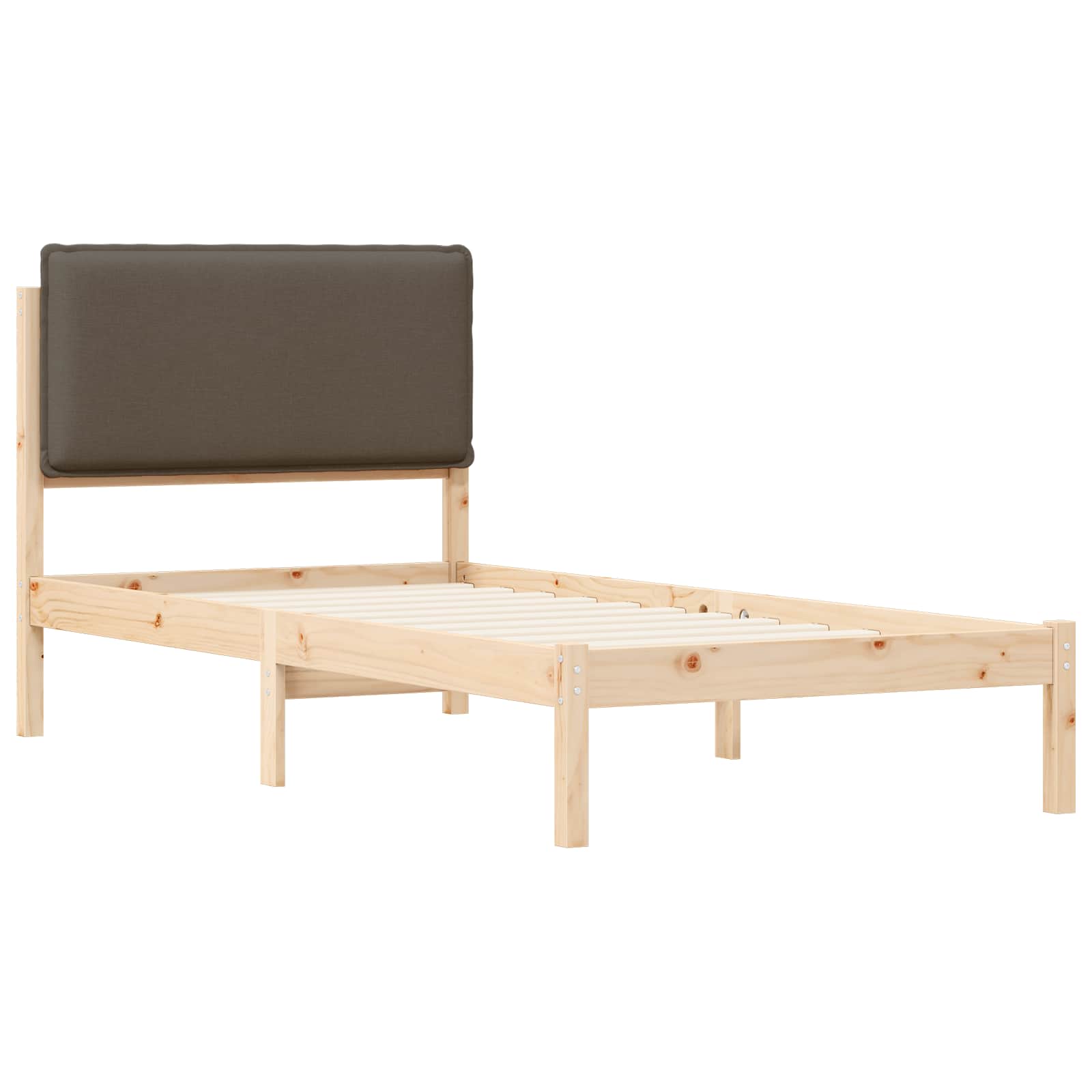 Bettgestell mit gepolstertem Kopfteil Taupe 80 x 200 cm