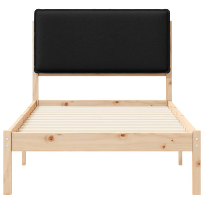 Bettgestell mit gepolstertem Kopfteil Schwarz 90 x 190 cm