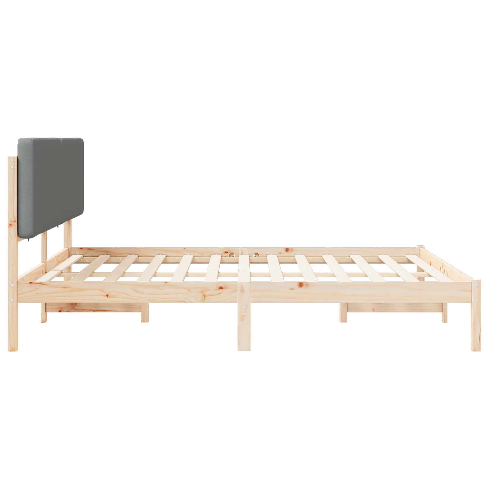 Bettgestell mit gepolstertem Kopfteil Hellgrau 180 x 200 cm