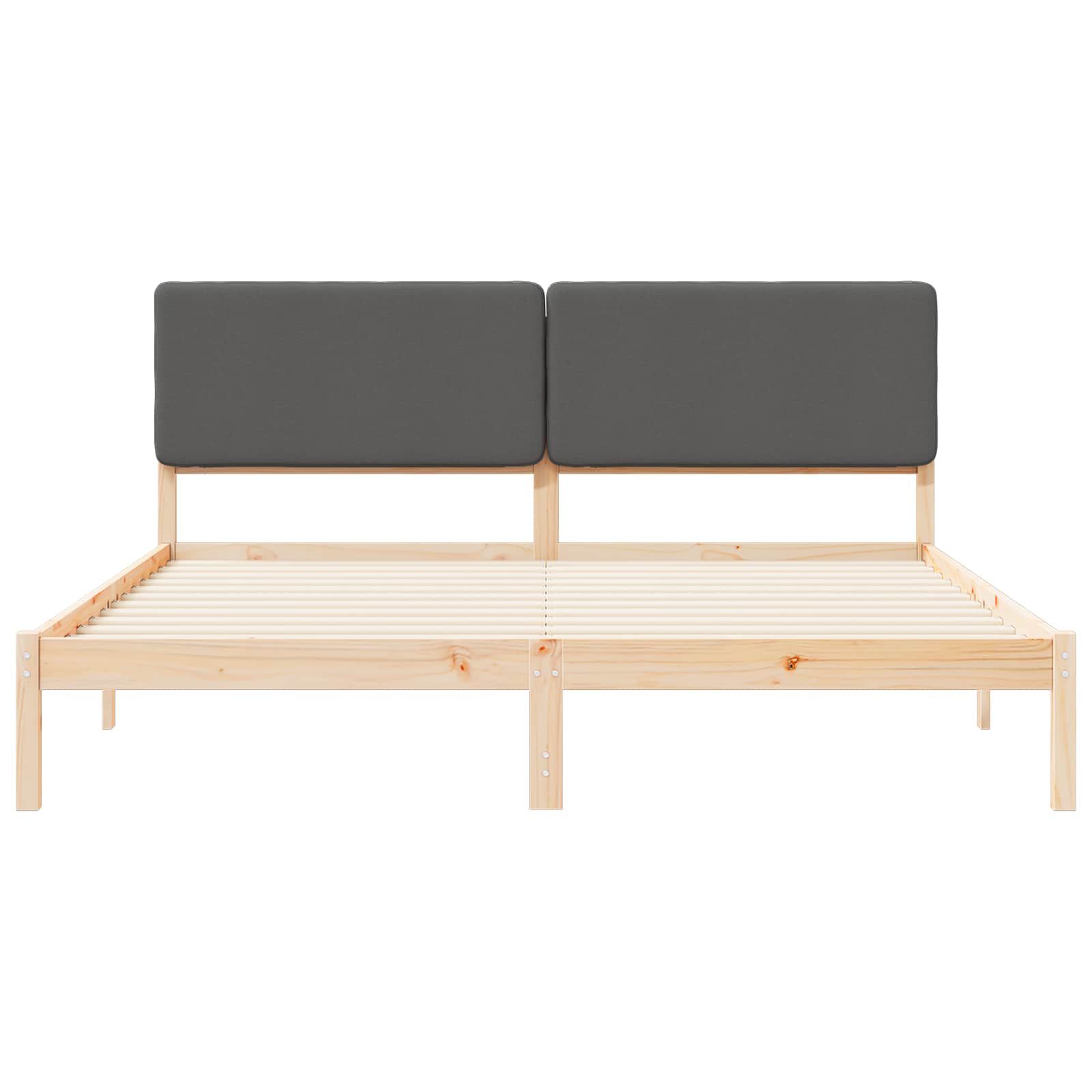 Bettgestell mit gepolstertem Kopfteil Dunkelgrau 180 x 200 cm