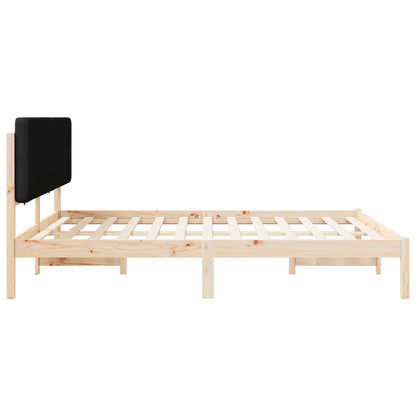 Bettgestell mit gepolstertem Kopfteil Schwarz 180 x 200 cm