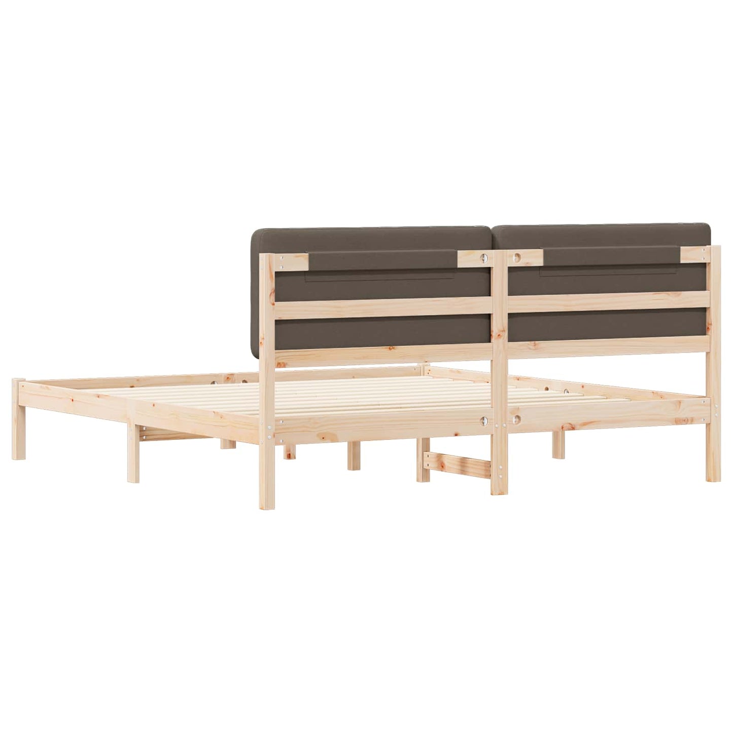 Bettgestell mit gepolstertem Kopfteil Taupe 180 x 200 cm