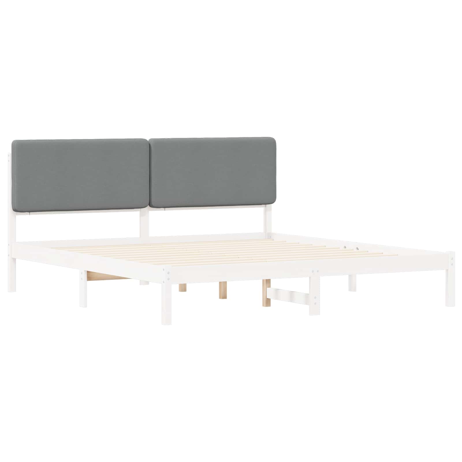 Bettgestell mit gepolstertem Kopfteil Hellgrau 180 x 200 cm