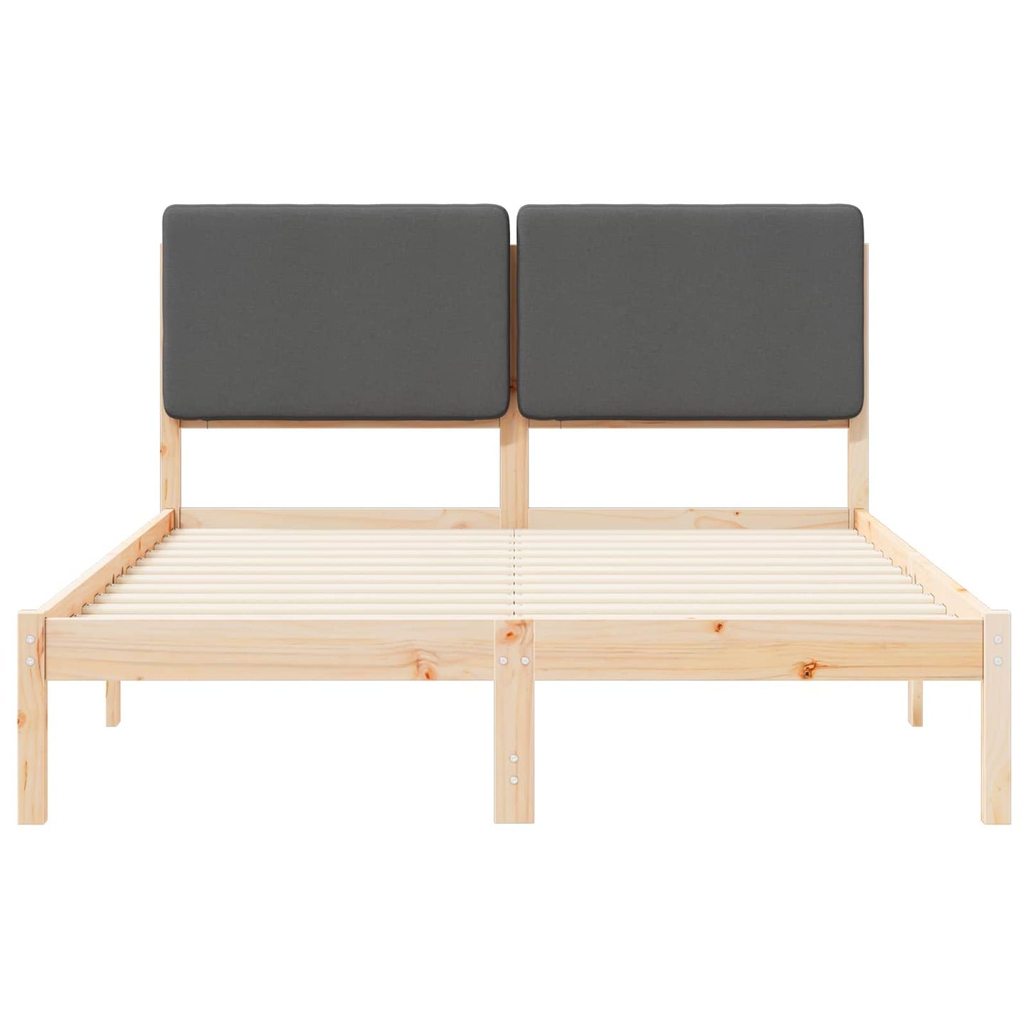 Bettgestell mit gepolstertem Kopfteil Dunkelgrau 160 x 200 cm