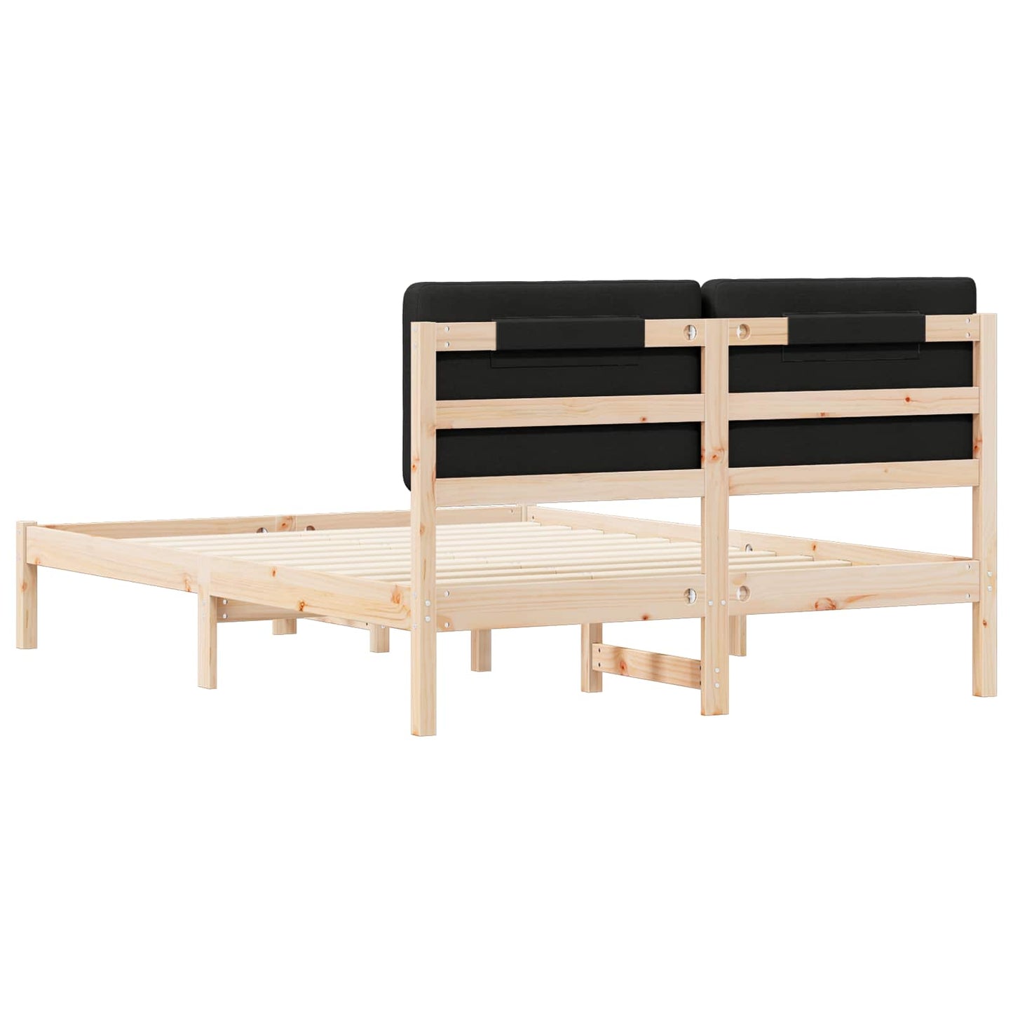 Bettgestell mit gepolstertem Kopfteil Schwarz 160 x 200 cm