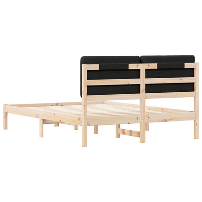 Bettgestell mit gepolstertem Kopfteil Schwarz 160 x 200 cm