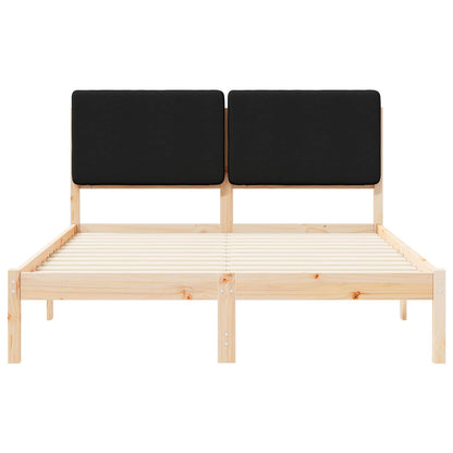 Bettgestell mit gepolstertem Kopfteil Schwarz 160 x 200 cm