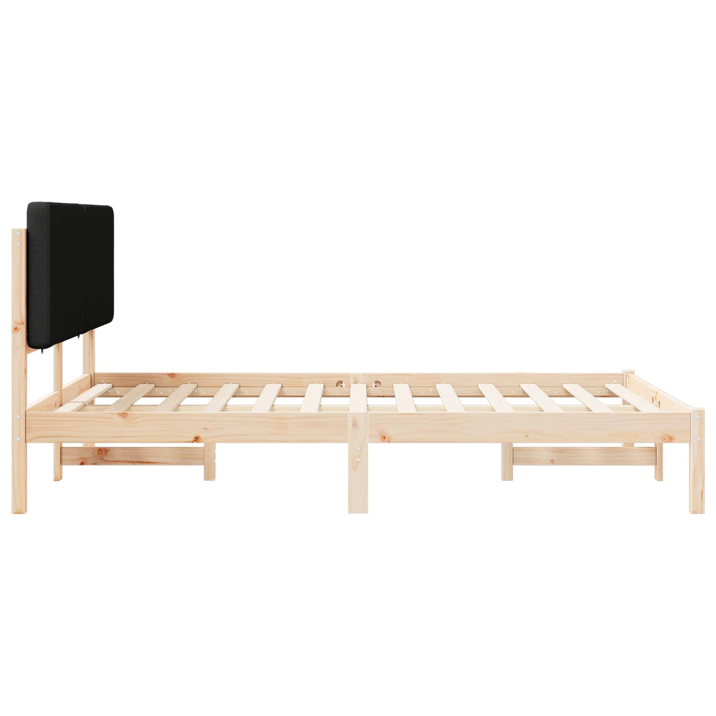 Bettgestell mit gepolstertem Kopfteil Schwarz 160 x 200 cm