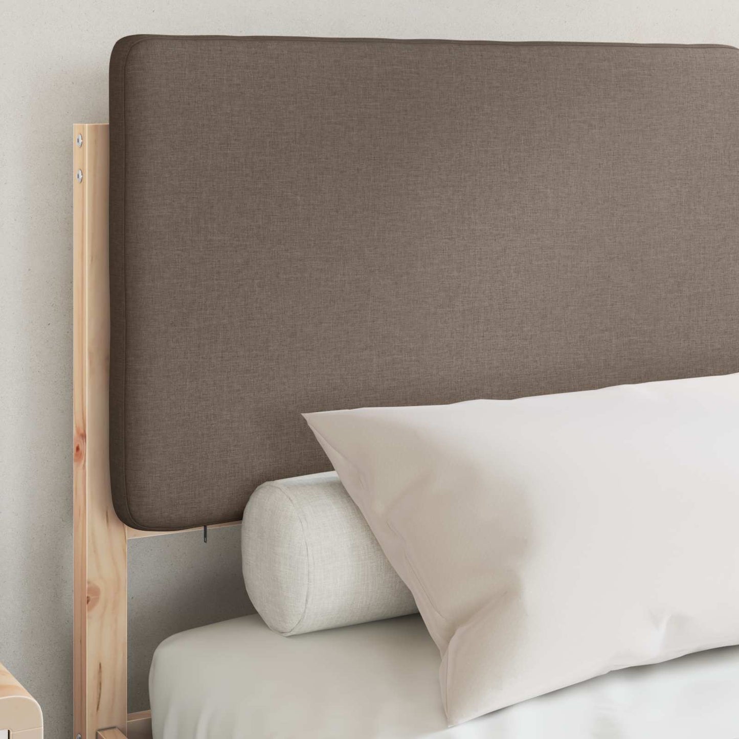 Bettgestell mit gepolstertem Kopfteil Taupe 140 x 200 cm