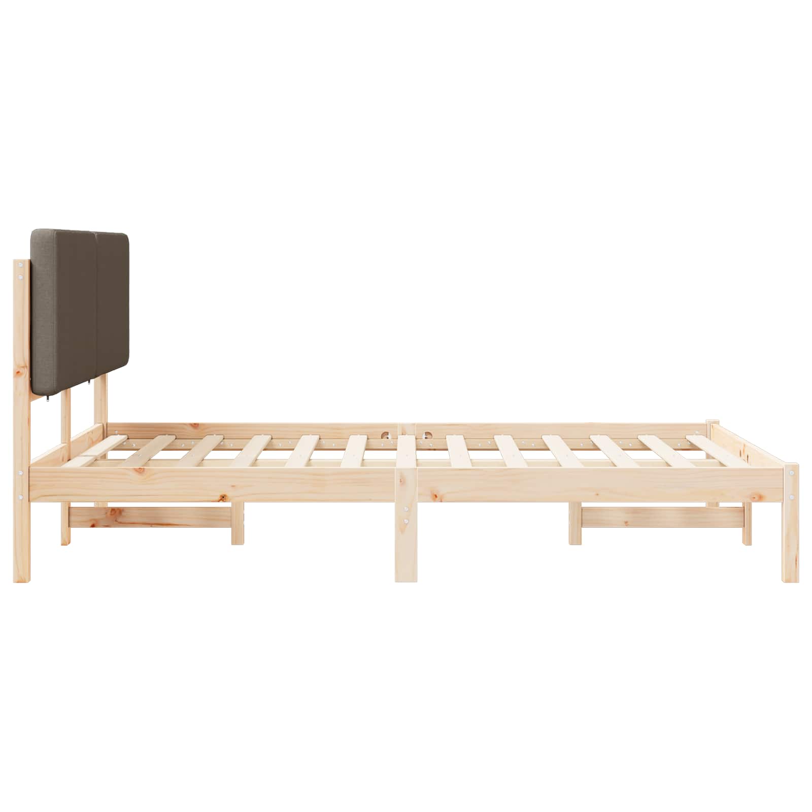 Bettgestell mit gepolstertem Kopfteil Taupe 140 x 200 cm