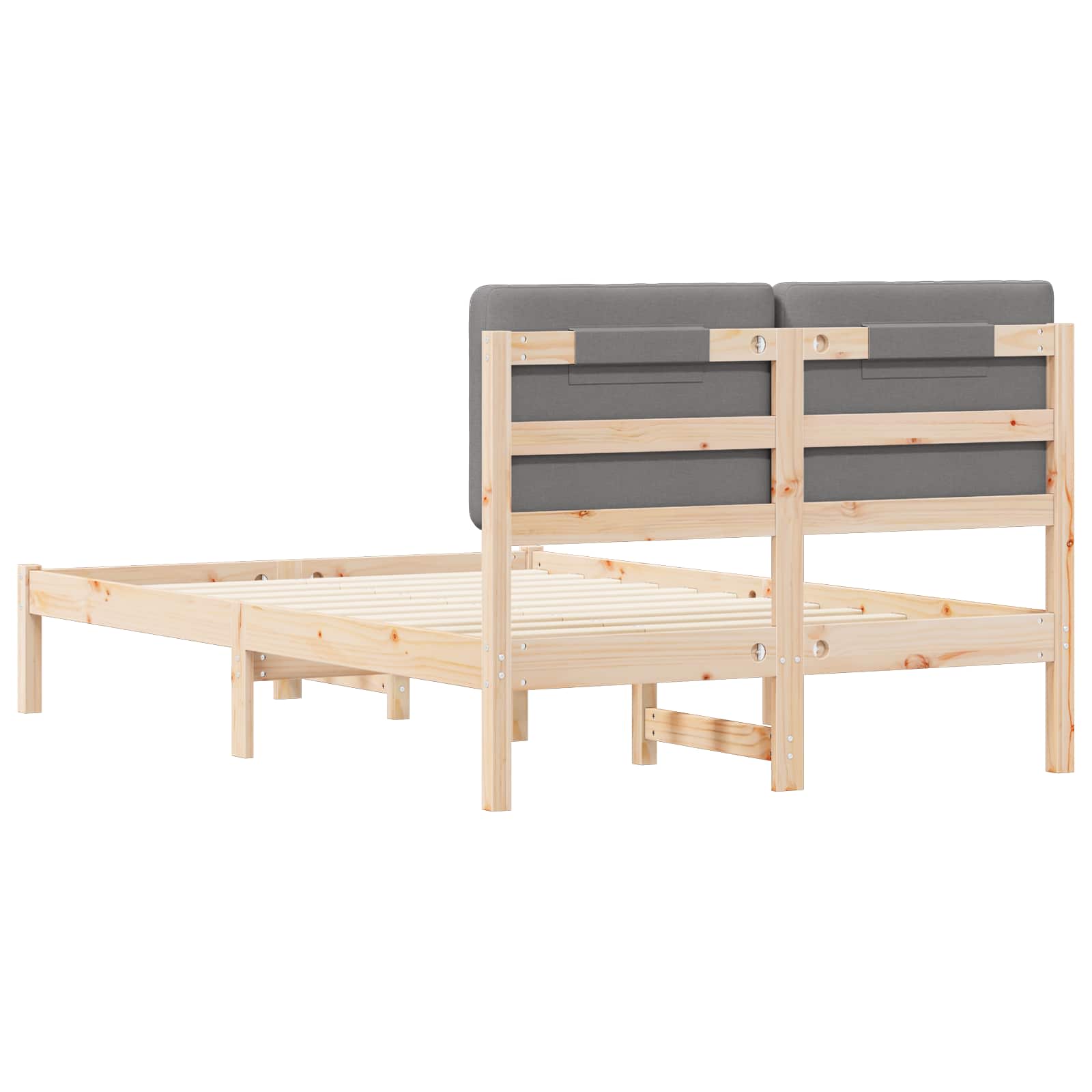 Bettgestell mit gepolstertem Kopfteil Hellgrau 120 x 190 cm
