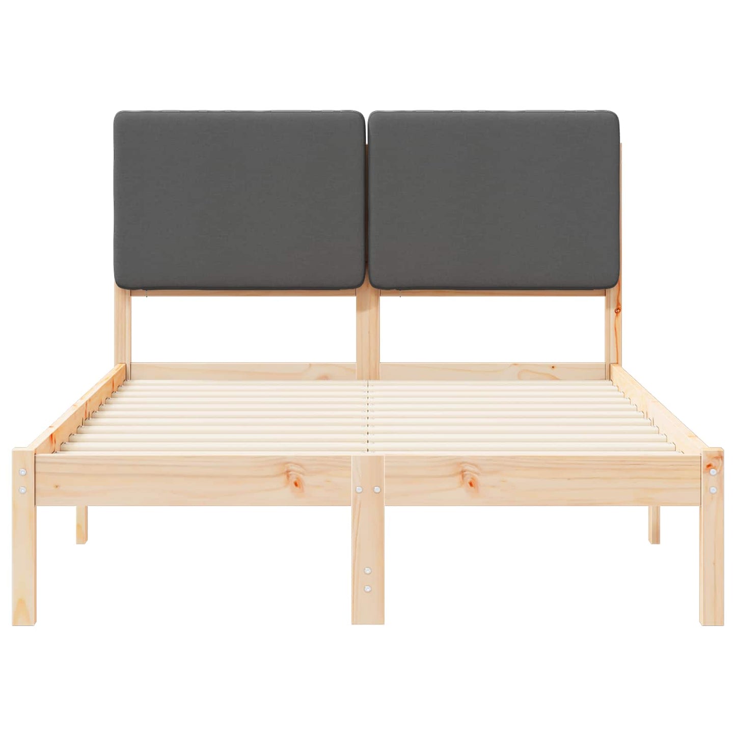 Bettgestell mit gepolstertem Kopfteil Dunkelgrau 120 x 190 cm