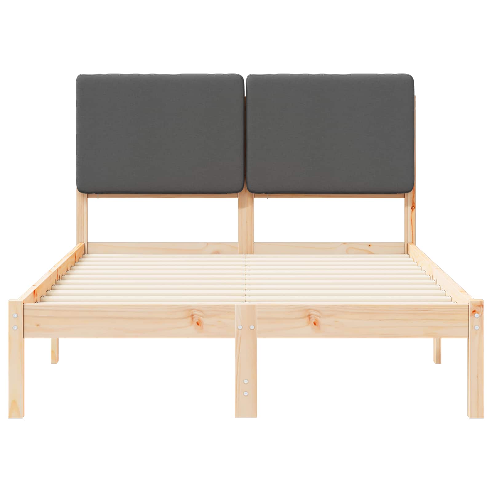Bettgestell mit gepolstertem Kopfteil Dunkelgrau 120 x 190 cm
