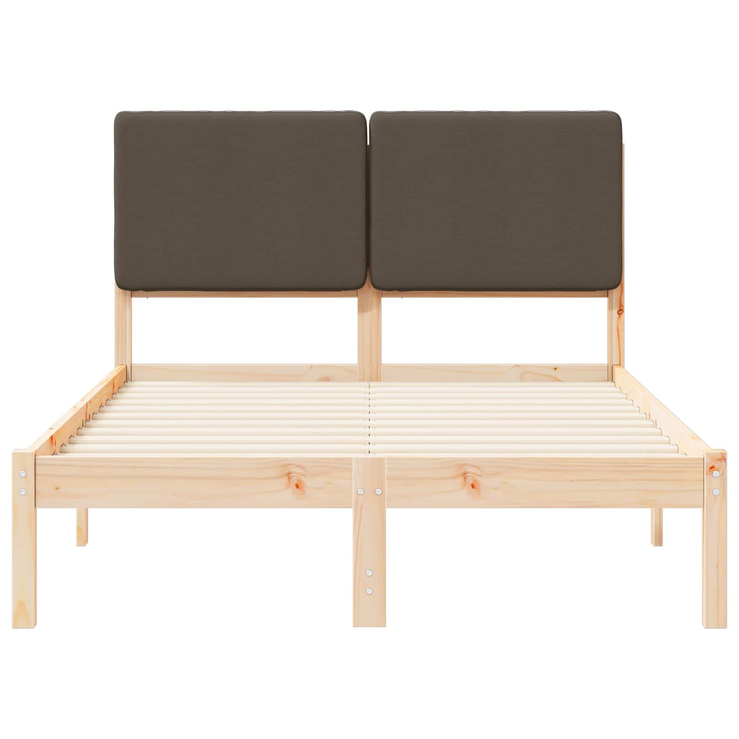 Bettgestell mit gepolstertem Kopfteil Taupe 120 x 190 cm