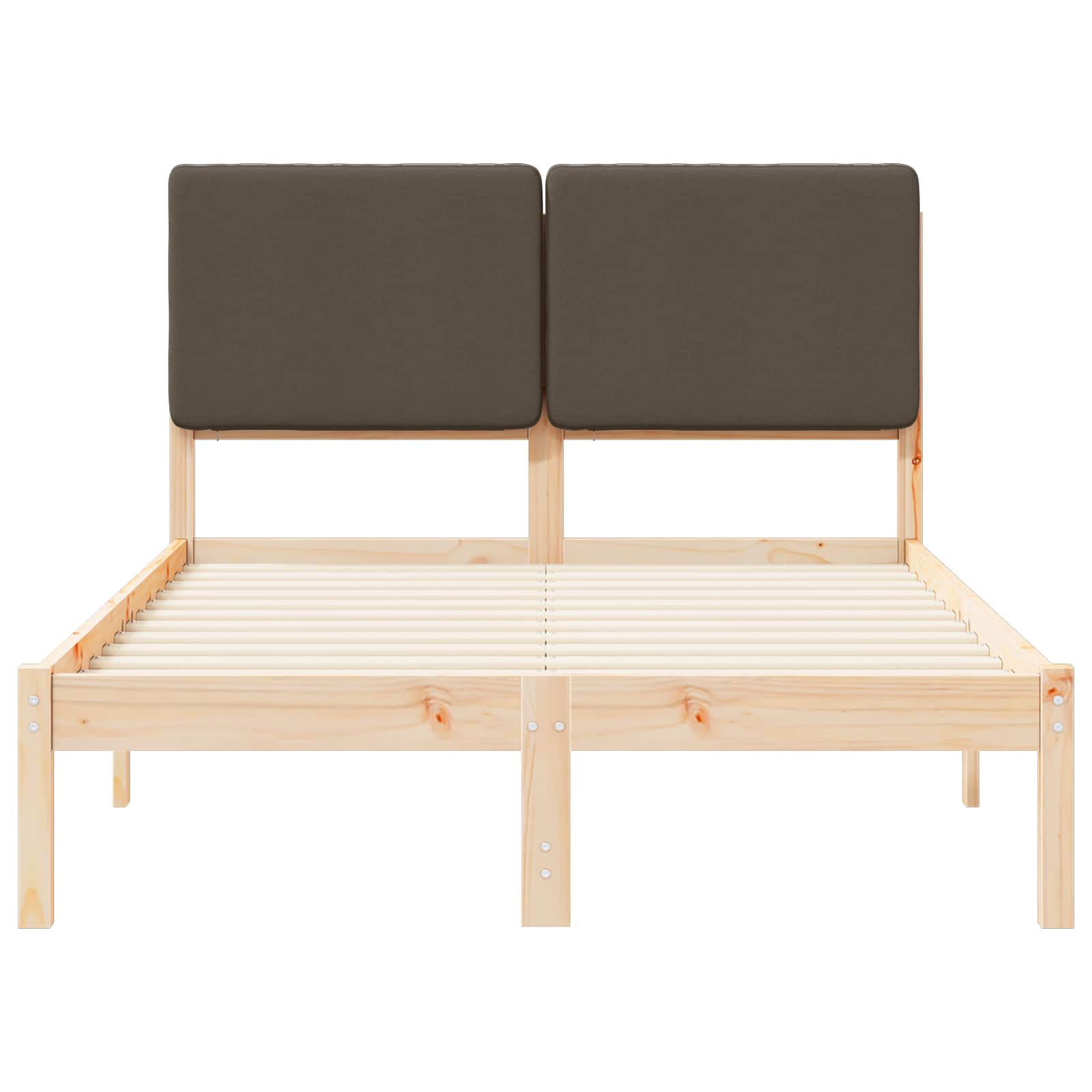 Bettgestell mit gepolstertem Kopfteil Taupe 120 x 190 cm
