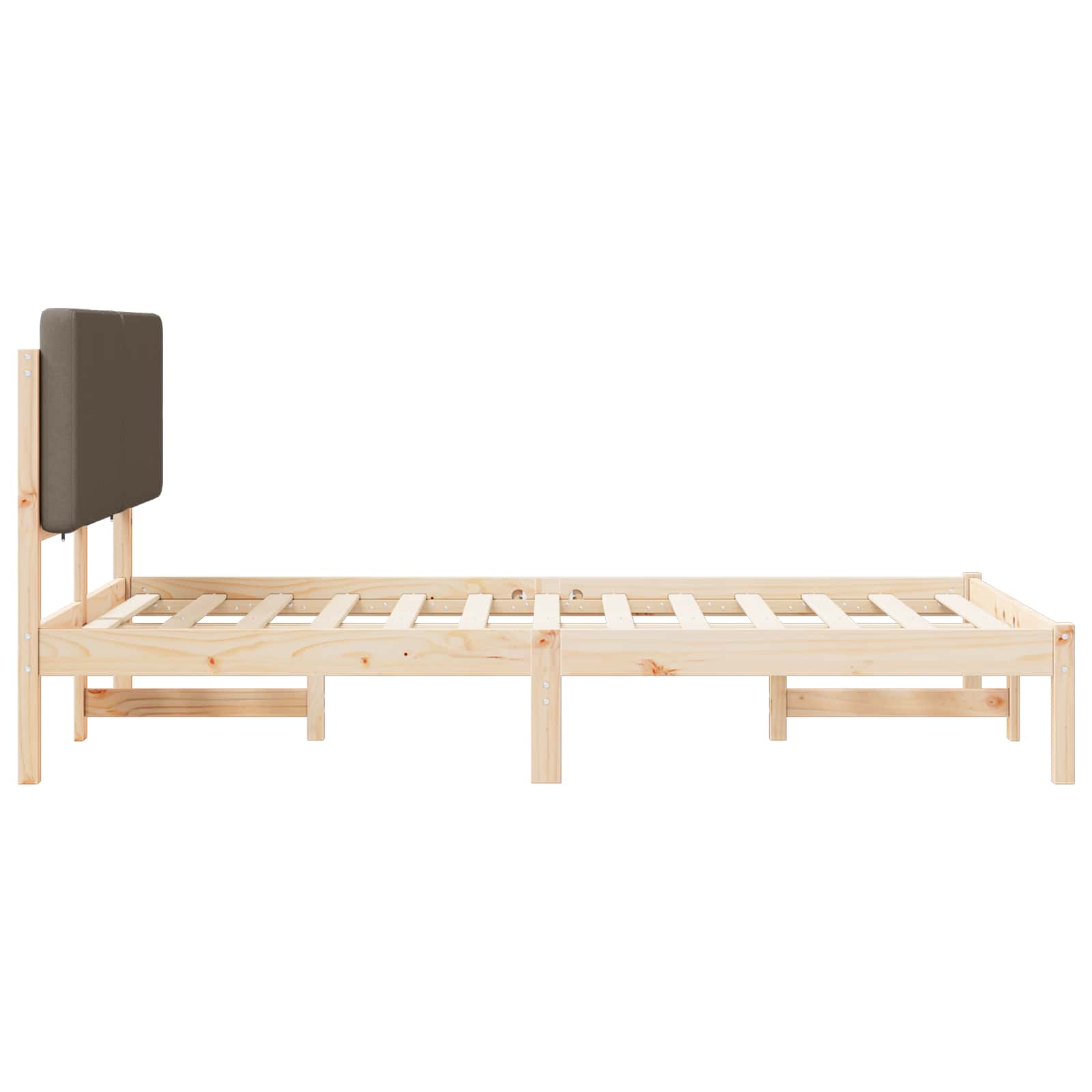 Bettgestell mit gepolstertem Kopfteil Taupe 120 x 190 cm