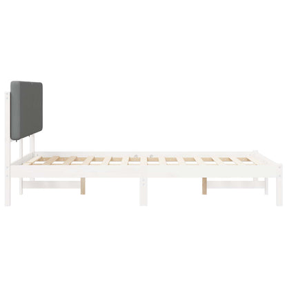 Bettgestell mit gepolstertem Kopfteil Hellgrau 120 x 190 cm