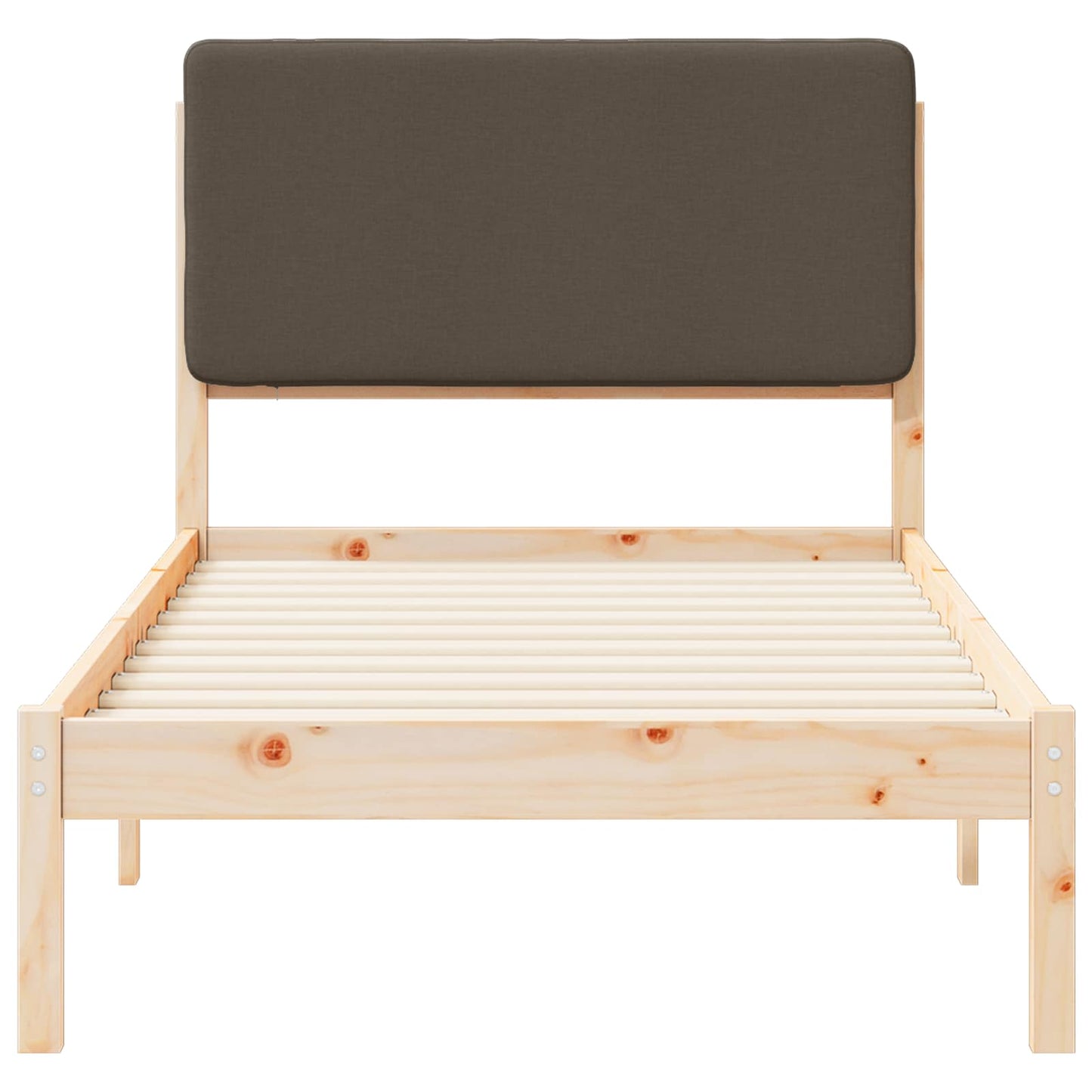 Bettgestell mit gepolstertem Kopfteil Taupe 90 x 200 cm
