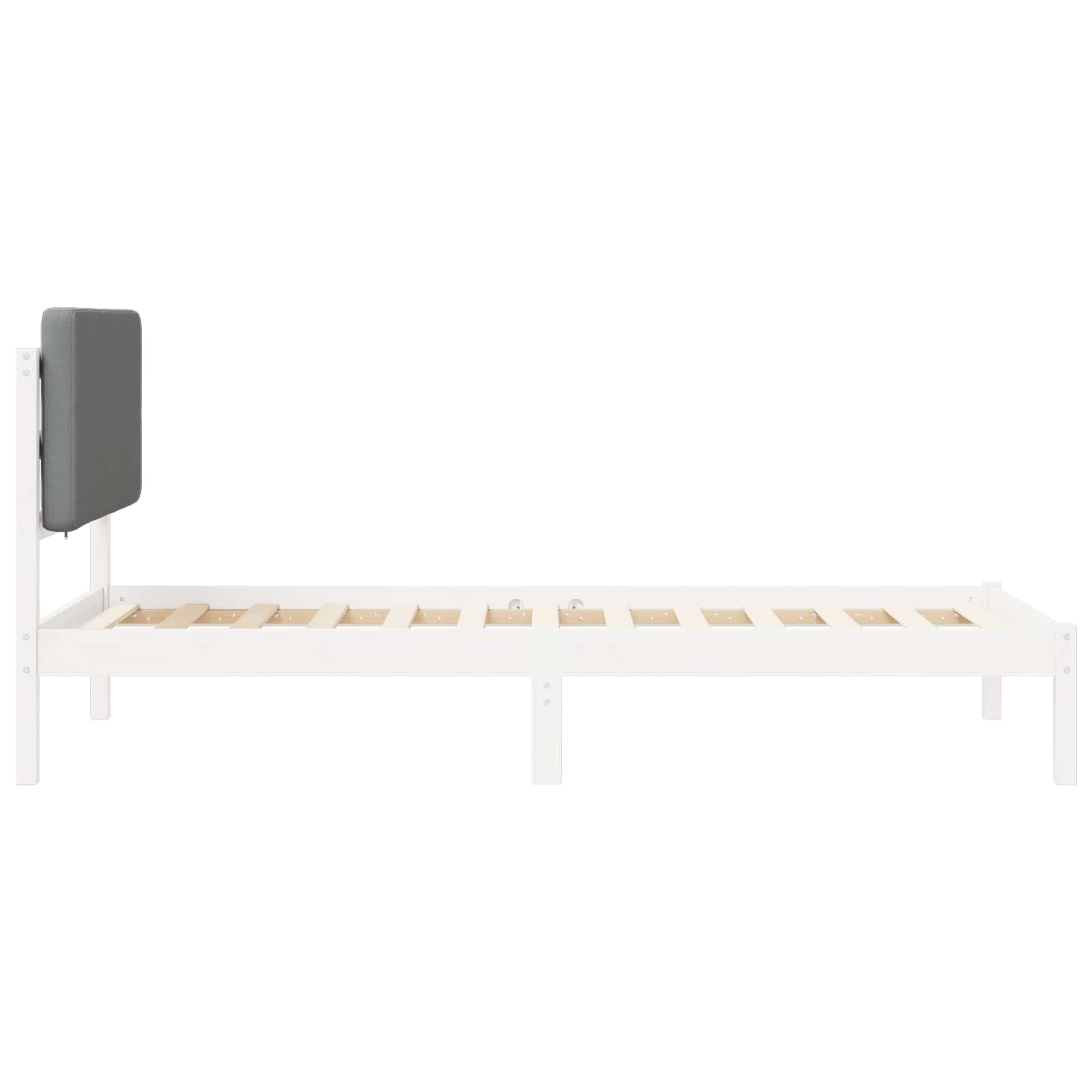 Bettgestell mit gepolstertem Kopfteil Hellgrau 90 x 200 cm