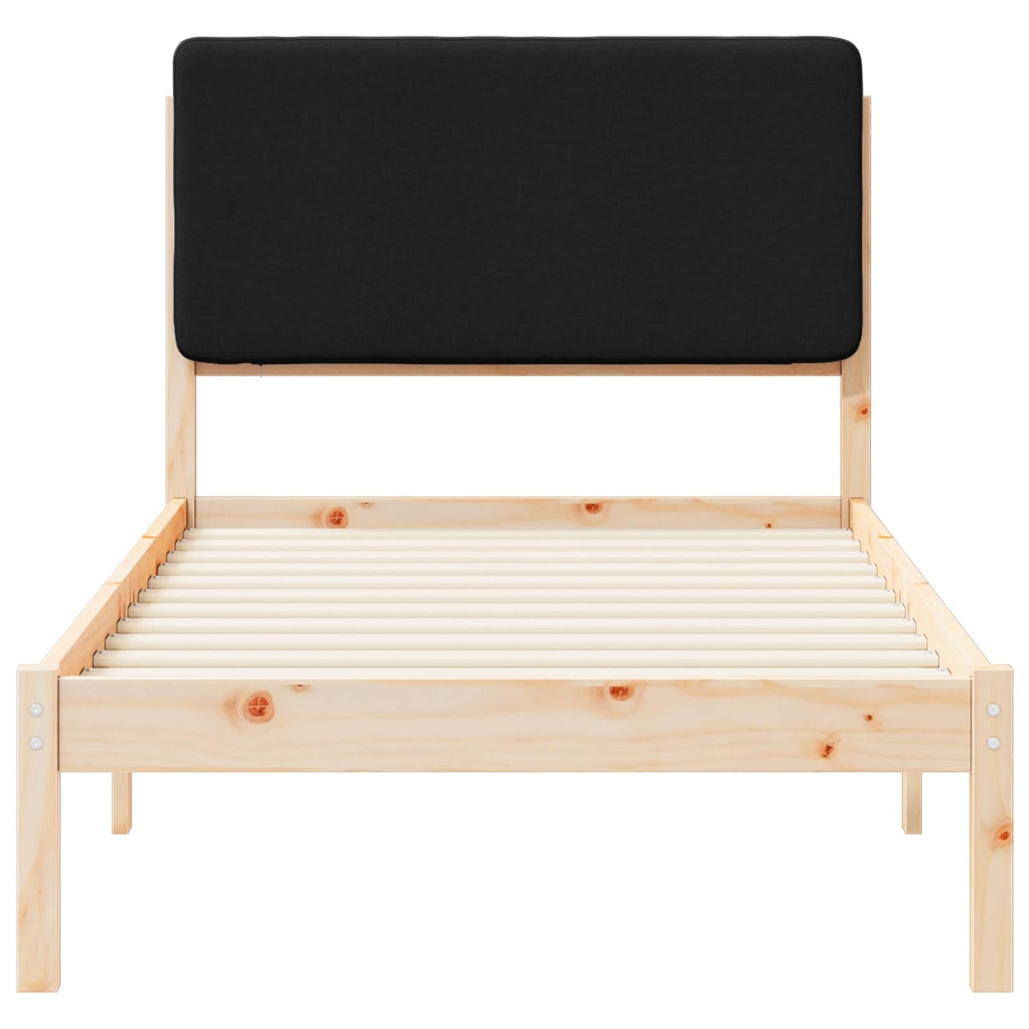 Bettgestell mit gepolstertem Kopfteil Schwarz 80 x 200 cm