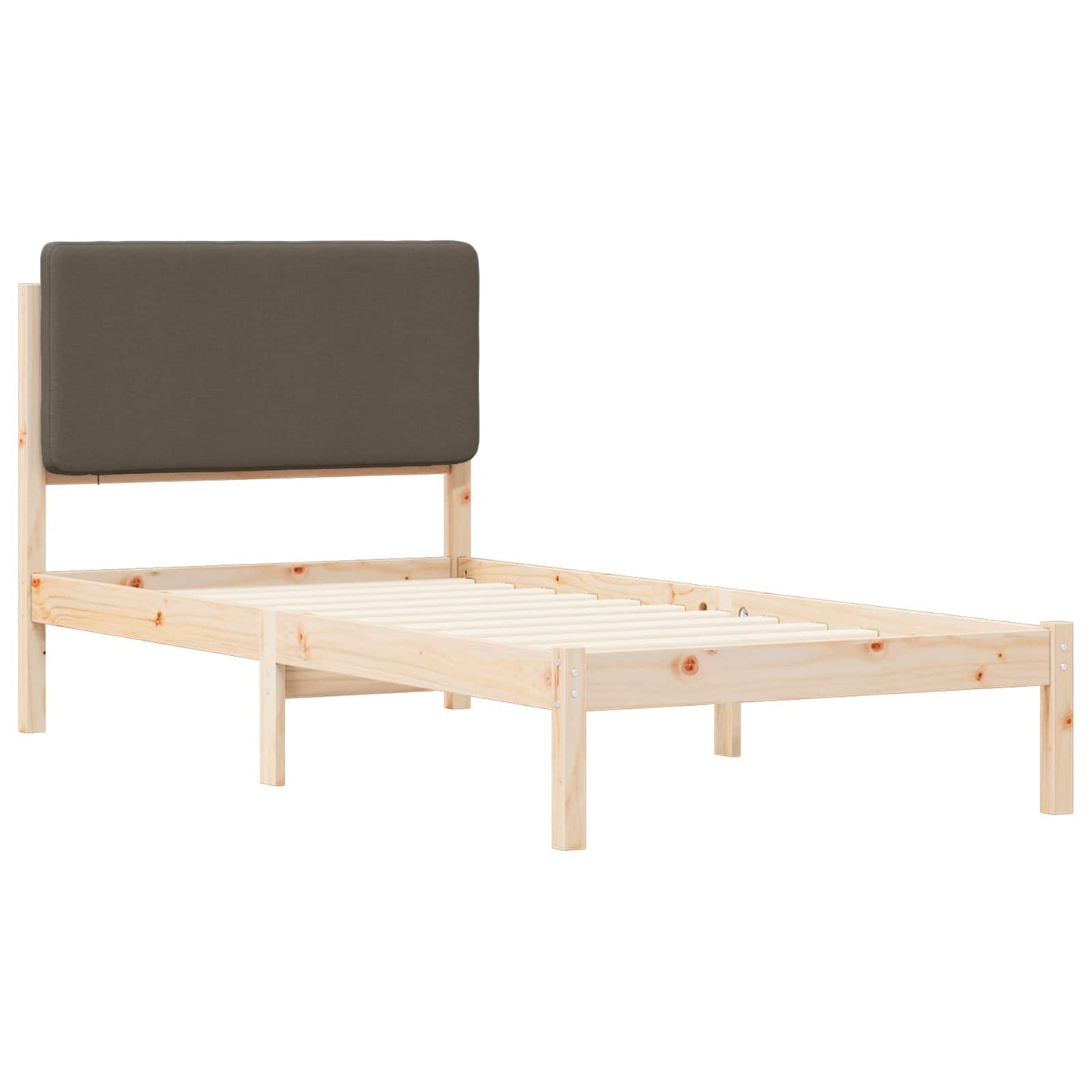 Bettgestell mit gepolstertem Kopfteil Taupe 80 x 200 cm