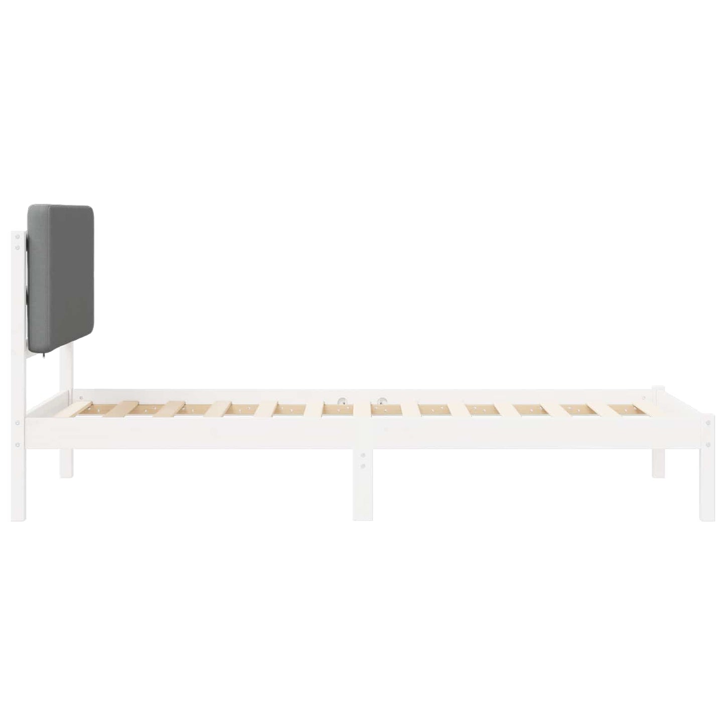 Bettgestell mit gepolstertem Kopfteil Hellgrau 80 x 200 cm