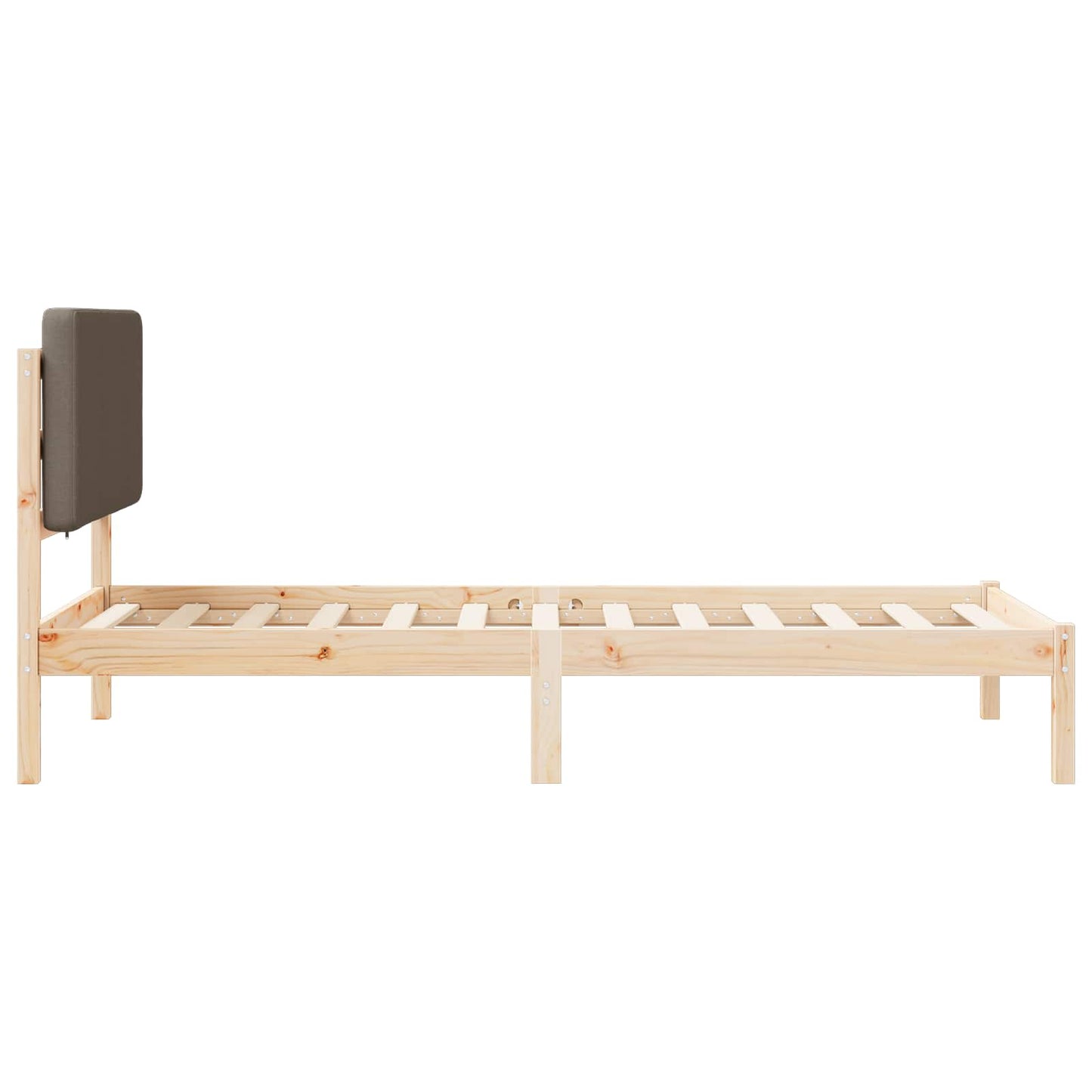 Bettgestell mit gepolstertem Kopfteil Taupe 90 x 190 cm