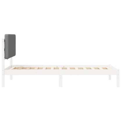 Bettgestell mit gepolstertem Kopfteil Hellgrau 90 x 190 cm