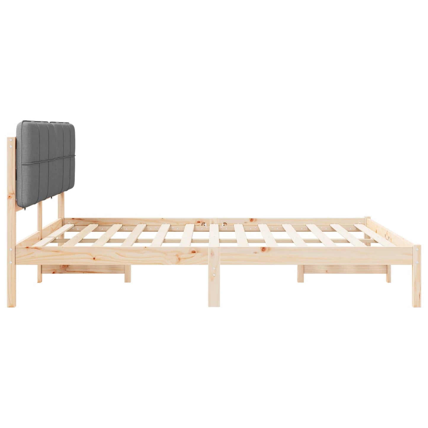 Bettgestell mit gepolstertem Kopfteil Hellgrau 180 x 200 cm