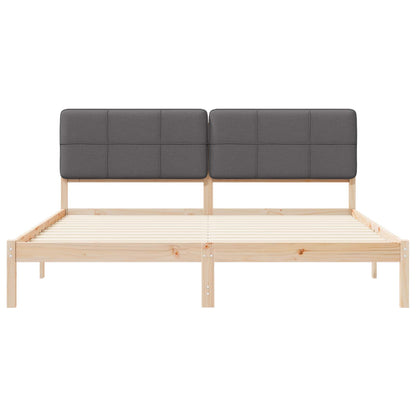 Bettgestell mit gepolstertem Kopfteil Dunkelgrau 180 x 200 cm