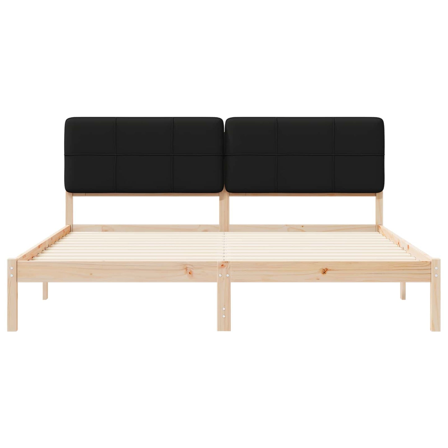 Bettgestell mit gepolstertem Kopfteil Schwarz 180 x 200 cm
