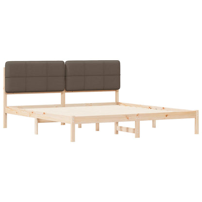 Bettgestell mit gepolstertem Kopfteil Taupe 180 x 200 cm