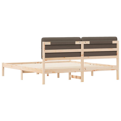 Bettgestell mit gepolstertem Kopfteil Taupe 180 x 200 cm