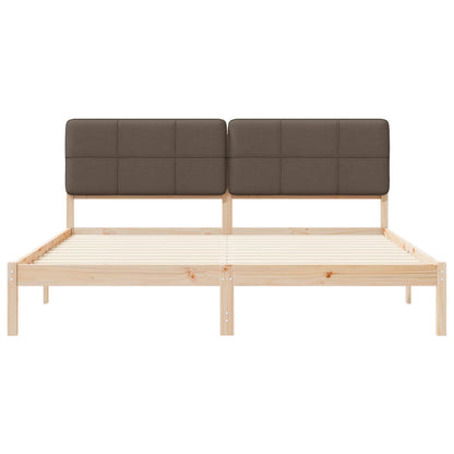 Bettgestell mit gepolstertem Kopfteil Taupe 180 x 200 cm