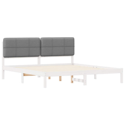 Bettgestell mit gepolstertem Kopfteil Hellgrau 180 x 200 cm