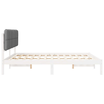 Bettgestell mit gepolstertem Kopfteil Hellgrau 180 x 200 cm