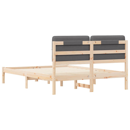 Bettgestell mit gepolstertem Kopfteil Dunkelgrau 160 x 200 cm