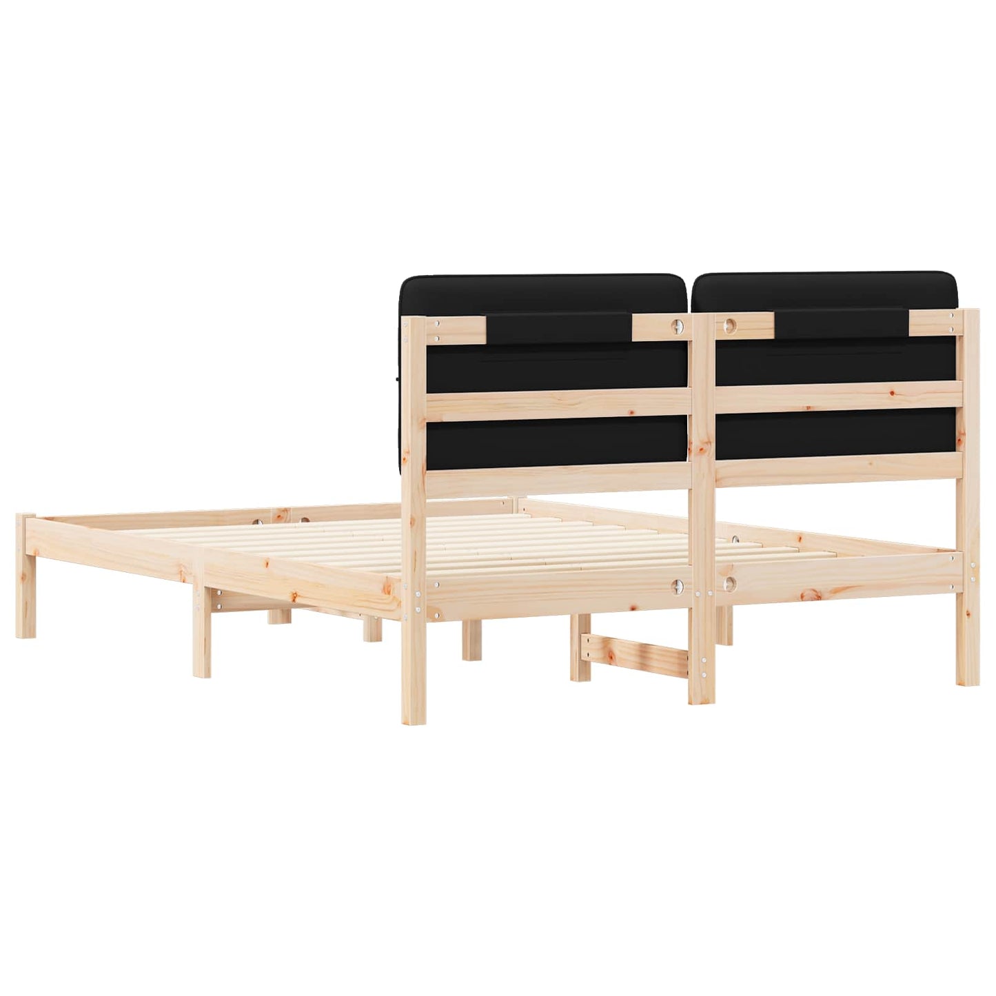 Bettgestell mit gepolstertem Kopfteil Schwarz 160 x 200 cm