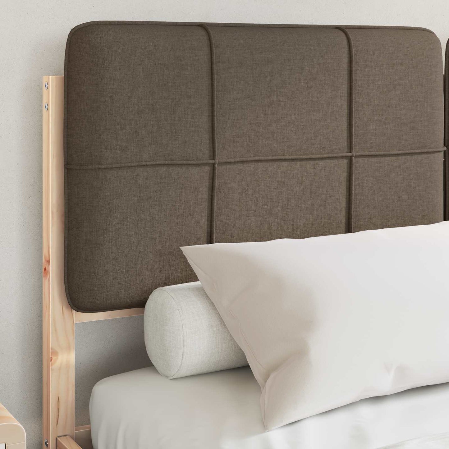 Bettgestell mit gepolstertem Kopfteil Taupe 160 x 200 cm