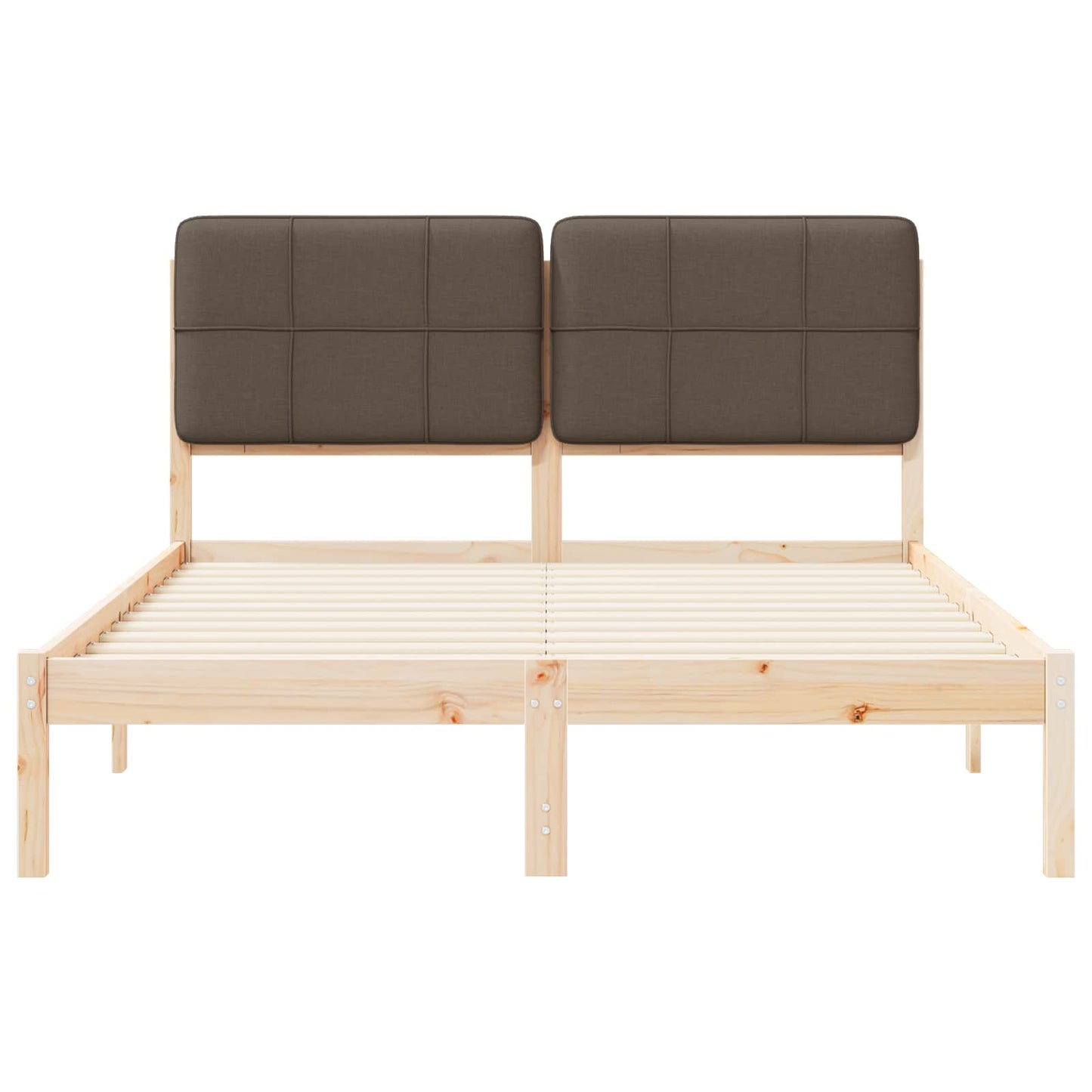 Bettgestell mit gepolstertem Kopfteil Taupe 160 x 200 cm
