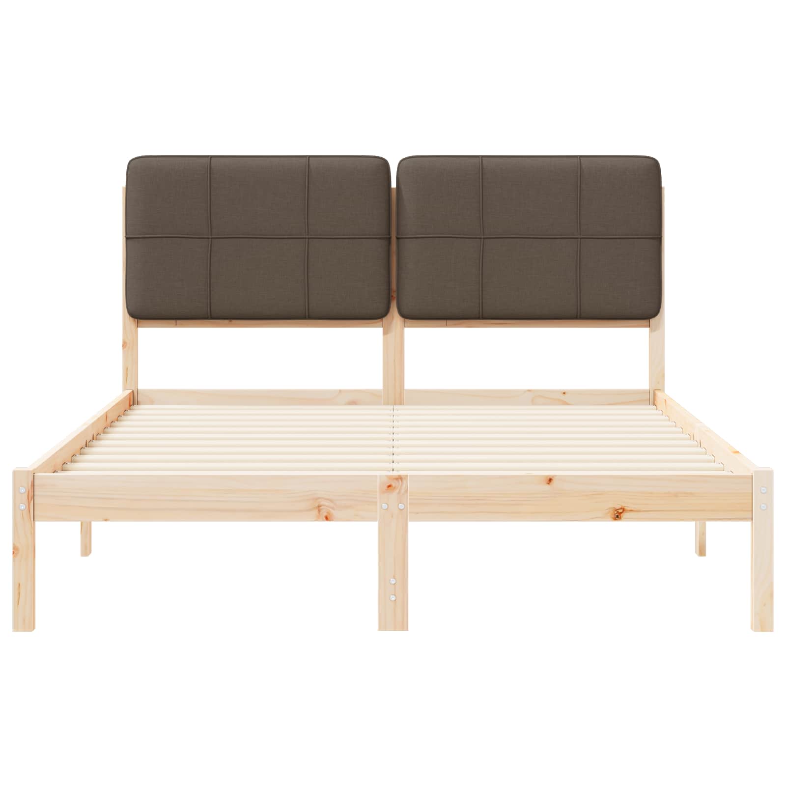 Bettgestell mit gepolstertem Kopfteil Taupe 160 x 200 cm