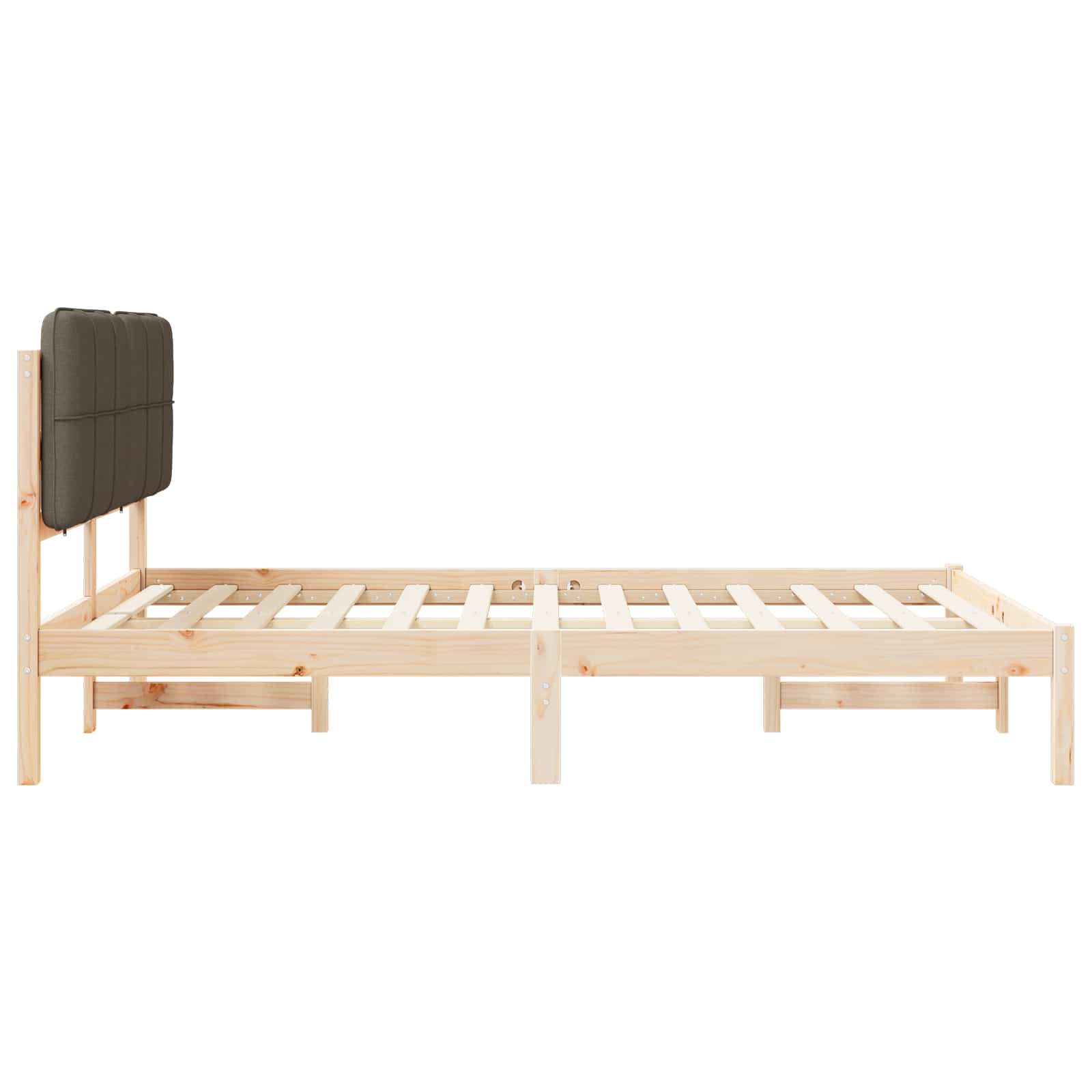 Bettgestell mit gepolstertem Kopfteil Taupe 160 x 200 cm