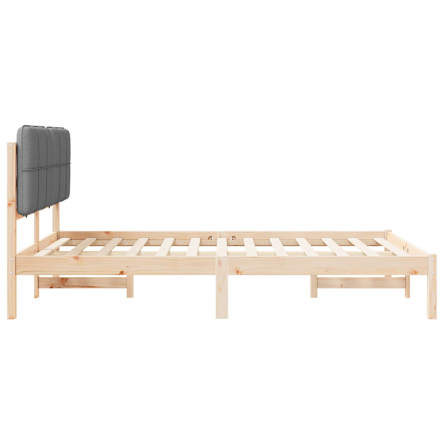 Bettgestell mit gepolstertem Kopfteil Hellgrau 140 x 200 cm
