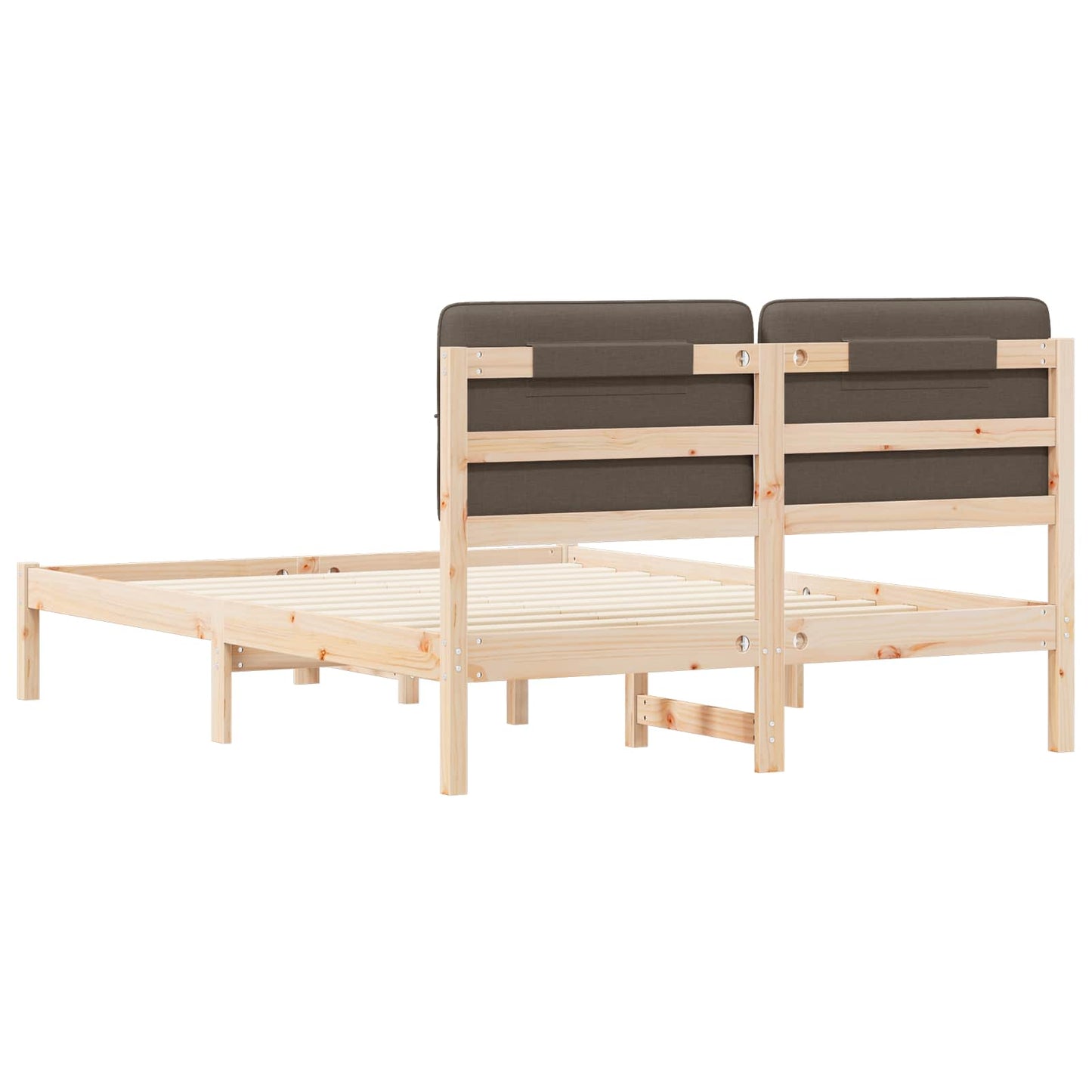 Bettgestell mit gepolstertem Kopfteil Taupe 140 x 200 cm